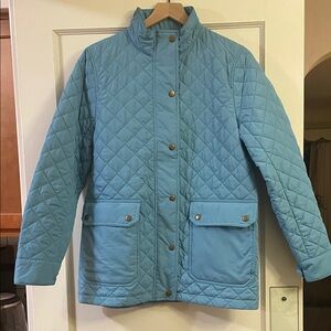 Lands' End Capri Light Blue Quilted Puffer Jacket